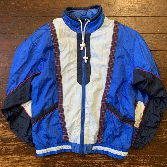 90s Active Frontier Colorblock patterned windbreaker - Picture 3 of 4